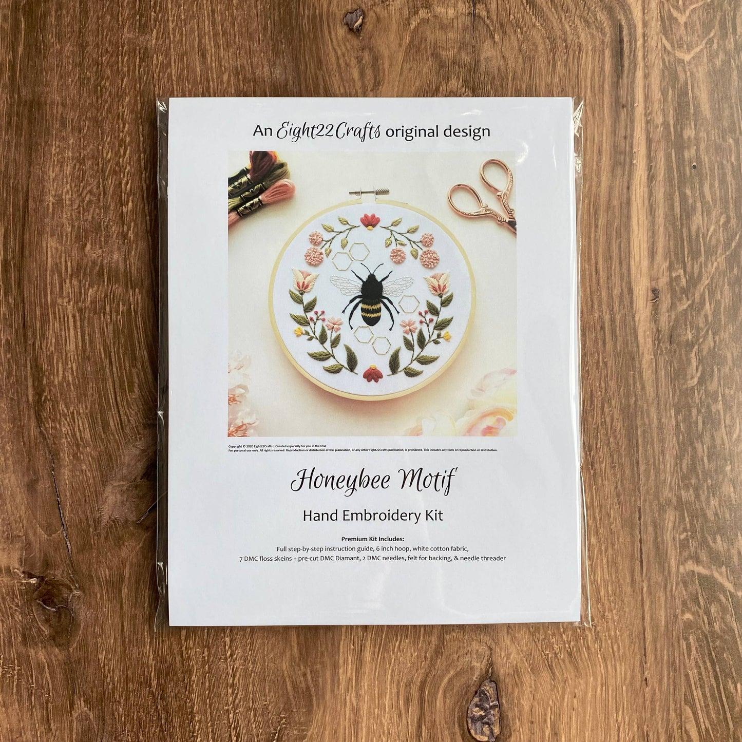 Eight22Crafts - Honeybee Motif Embroidery Kit