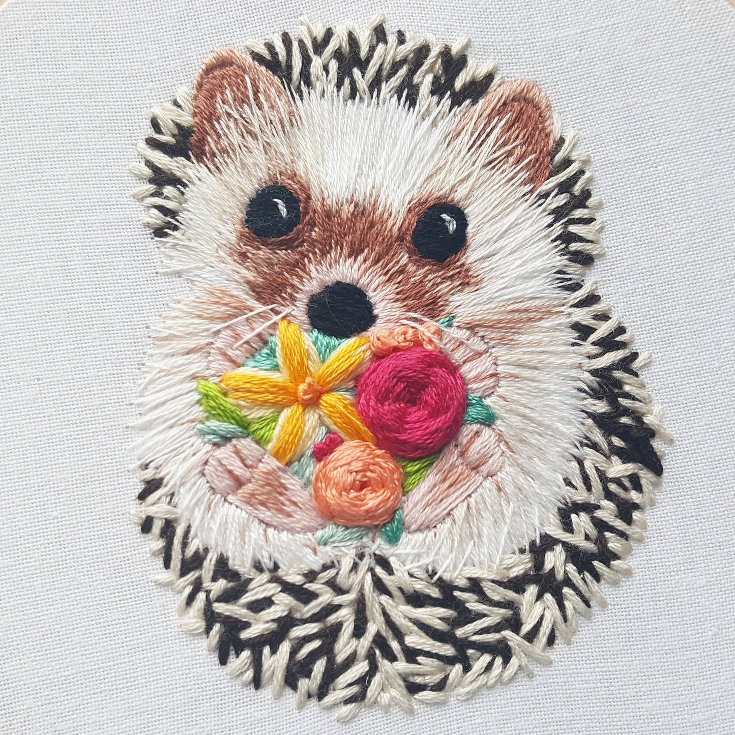 Jessica Long Embroidery - Hedgehog Embroidery Kit: Floss Card