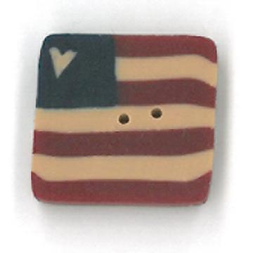 Small folk art square flag by JAB