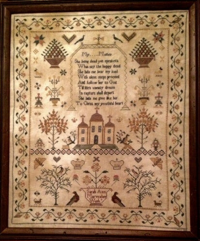 Sarah Ann Marven 1838 ~ Reproduction Sampler from Merry Wind Farm